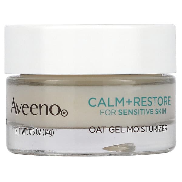 Aveeno, Calm + Restore, Oat Gel Moisturizer, Fragrance-Free, Trial Size,  0.5 oz (14 g)