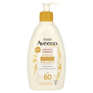 Aveeno, 保護 + 補水，抗曬，SPF 60，12 液量盎司（354 毫升）