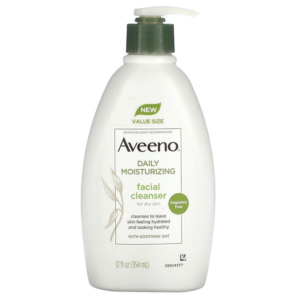 Aveeno, 日常保濕洗面乳，無香，12 液量盎司（354 毫升）