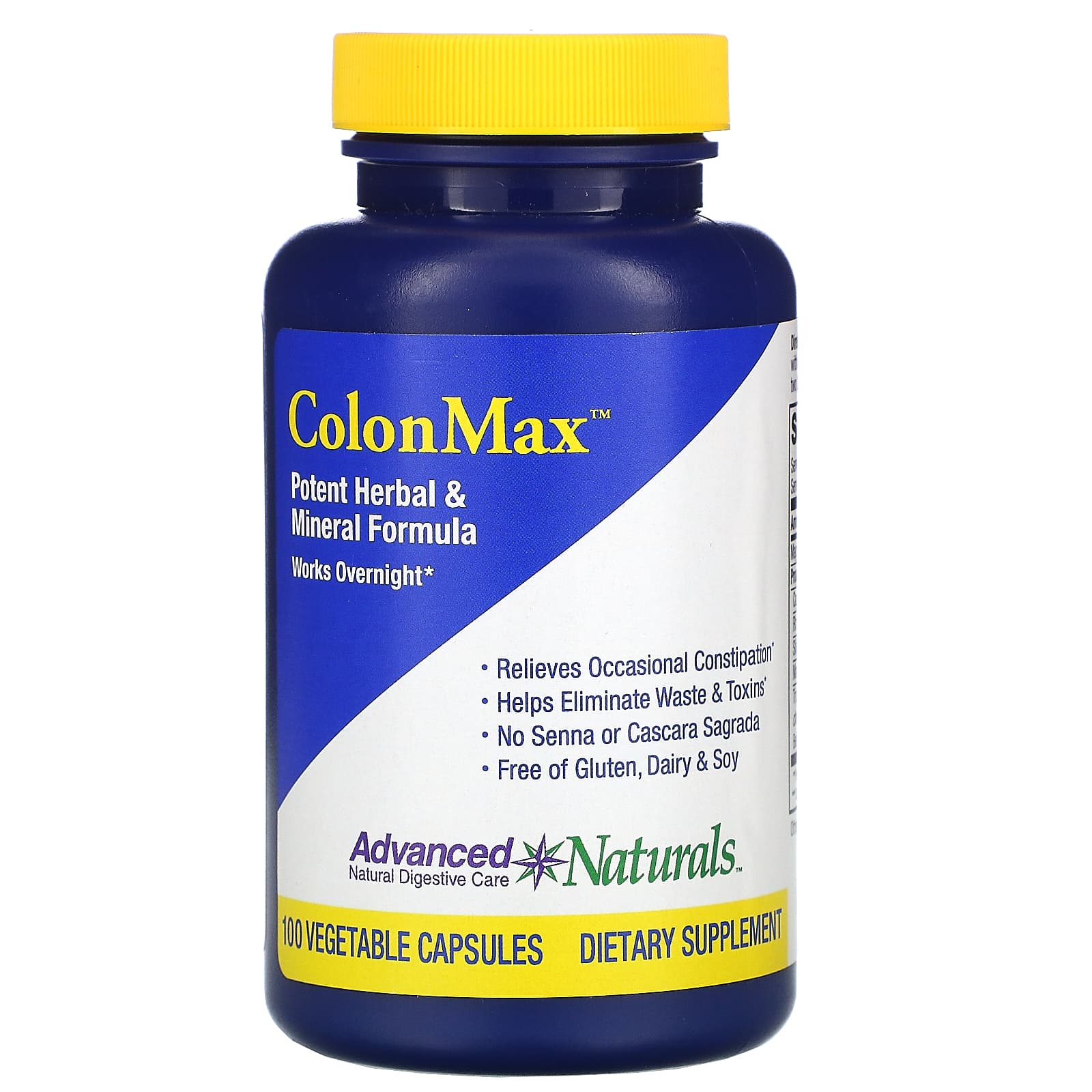 Advanced Naturals, ColonMax（コロンマックス）、サポート力の高いハーブ＆ミネラル成分、ベジカプセル100