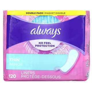 Always, Thin Daily Liners, Regular, 120 Liners