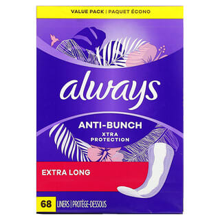 Always, Anti-Bunch Xtra Protection Daily Liner, extra lang, 68 Liner