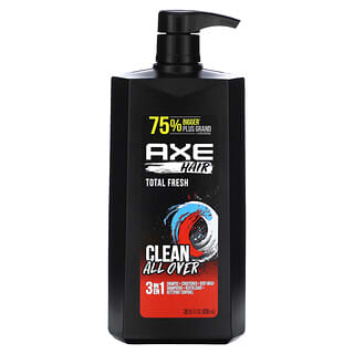 Axe, Hair, Clean All Over, 3 in 1 Shampoo + Conditioner + Body Wash, Total Fresh, 28 fl oz (828 ml)