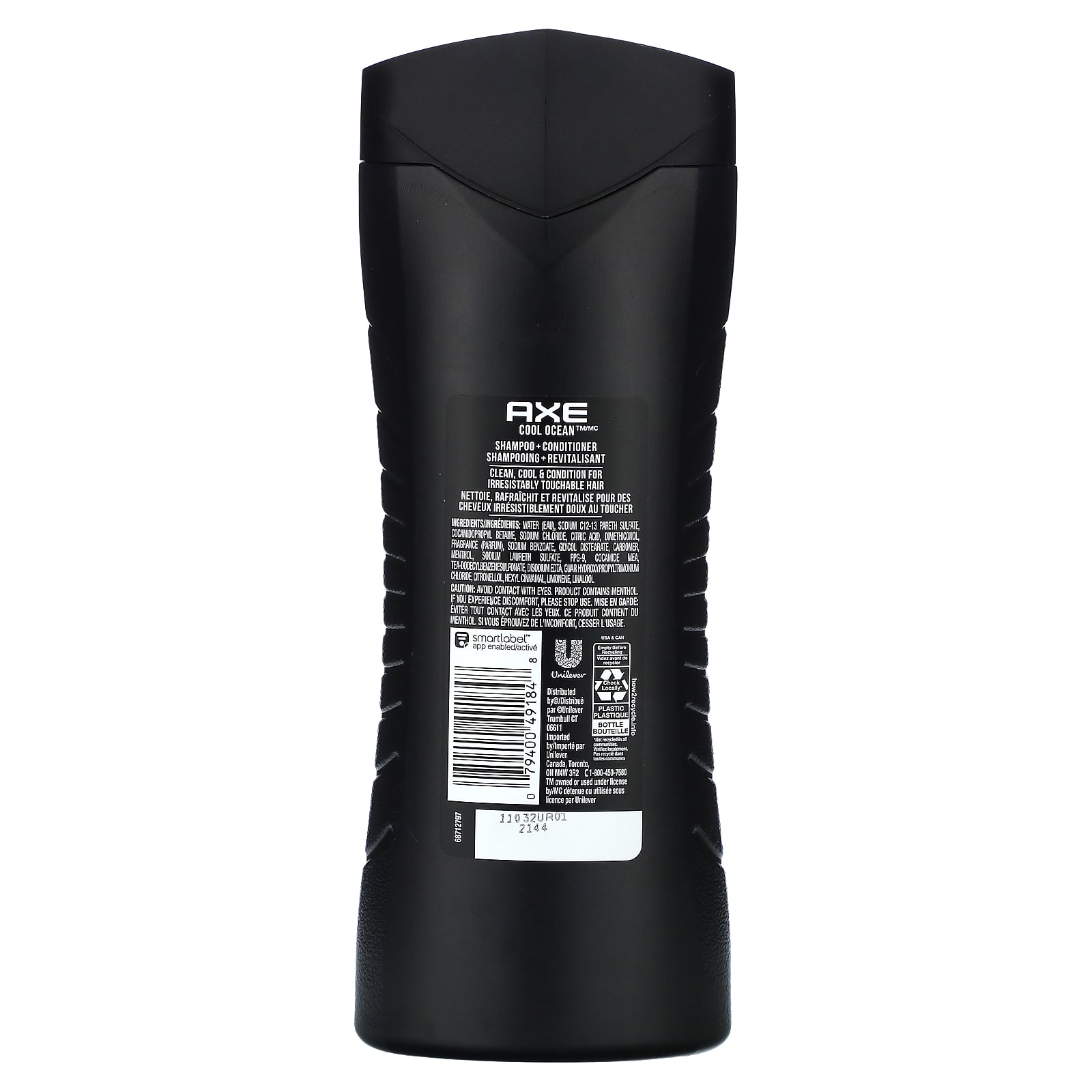 Axe, Hair, Clean & Smooth, 2 In 1 Shampoo + Conditioner, Cool Ocean, 16