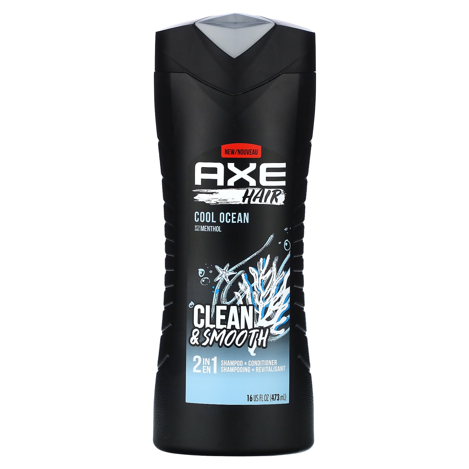 Axe, Hair, Clean & Smooth, 2 In 1 Shampoo + Conditioner, Cool Ocean, 16 ...