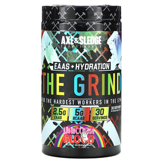 Axe & Sledge Supplements, The Grind, EAAS + Hydratation, Sang de licorne, Rainbow Sherbet, 480 g