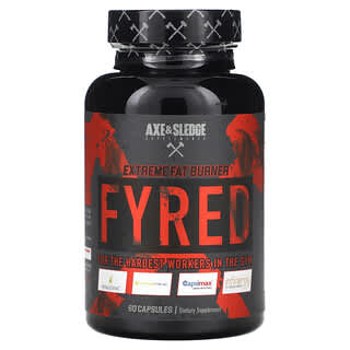 Axe & Sledge Supplements, Fyred, Extreme Fat Burner, 60 Capsules
