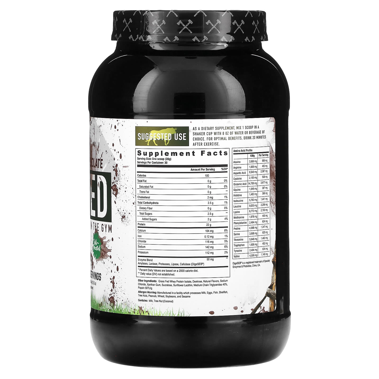 Axe & Sledge Supplements, Farm Fed, Grass Fed Whey Protein Isolate
