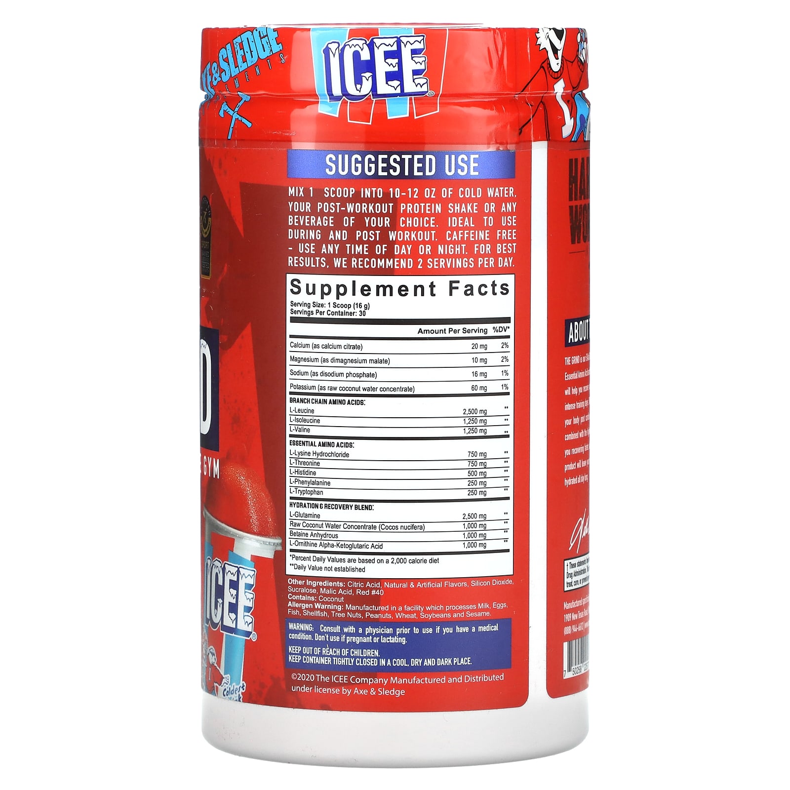 Axe And Sledge Supplements The Grind Eaa S Hydration Icee Cherry 1693 Oz 480 G 6675