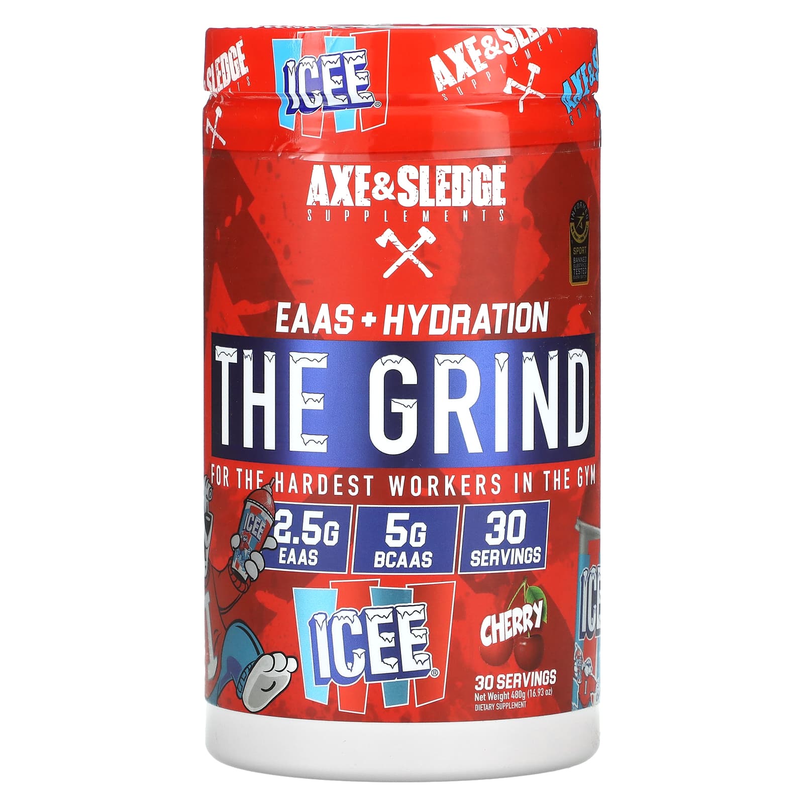 Axe And Sledge Supplements The Grind Eaa S Hydration Icee Cherry 1693 Oz 480 G 3645