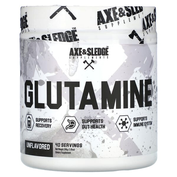 Axe &amp; Sledge Supplements, Basics, Glutamine, Unflavored, 7.05 oz (200 g)