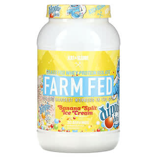 Axe & Sledge Supplements, Farm Fed, Isolado de Proteína Whey Grass Fed, Sorvete Dippin 'Dots Banana, 840 g (29,63 oz)