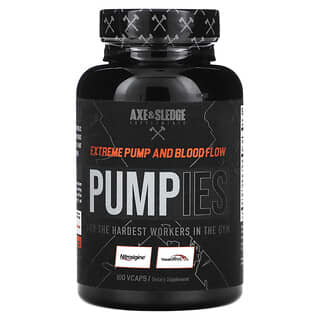Axe & Sledge Supplements, Pumpies, Crescimento Muscular e Fluxo Sanguíneo Extremo, 100 Vcaps