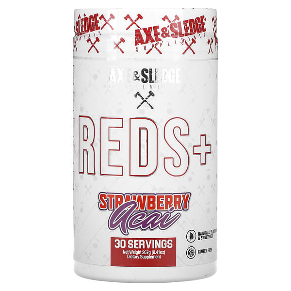 Axe &amp; Sledge Supplements, Reds+, Strawberry Acai, 9.41 oz (267 g)
