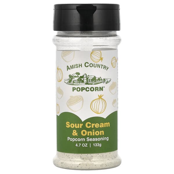 Amish Country Popcorn, 팝콘 시즈닝, 사워 크림 및 양파, 133g(4.7oz)