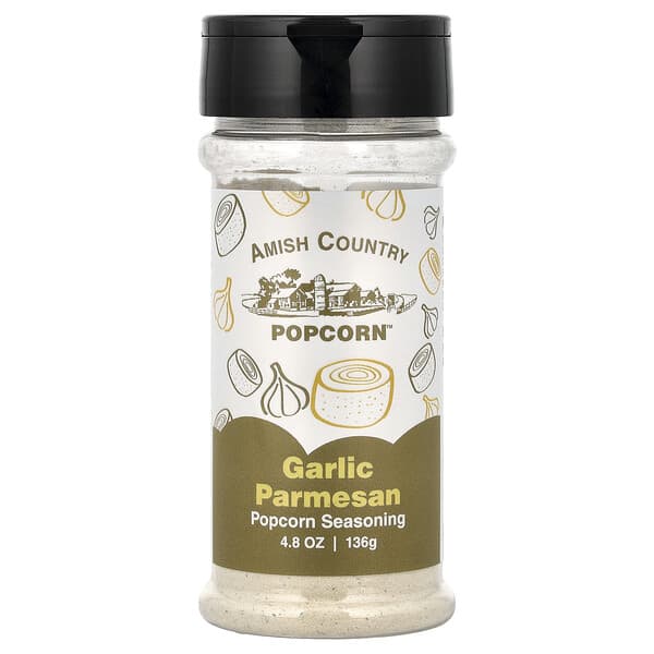 Amish Country Popcorn, 팝콘 시즈닝, 마늘 파마산 맛, 136g(4.8oz)