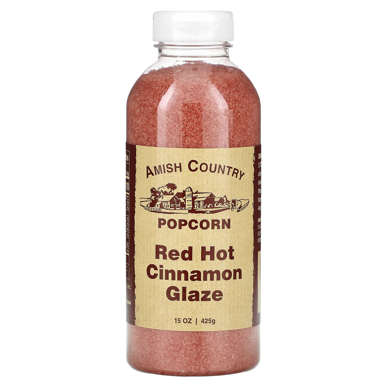 Amish Country Popcorn, Popcorn Glaze, Red Hot Cinnamon, 15 oz (425 g)