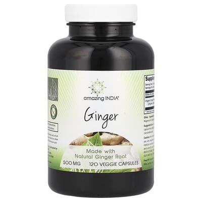 Amazing India, Ginger, 500 mg, 120 vegetarian capsules