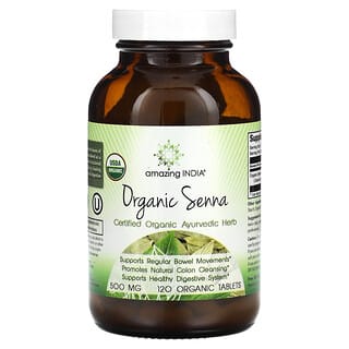 Amazing India, Organic Senna , 500 mg , 120 Organic Tablets