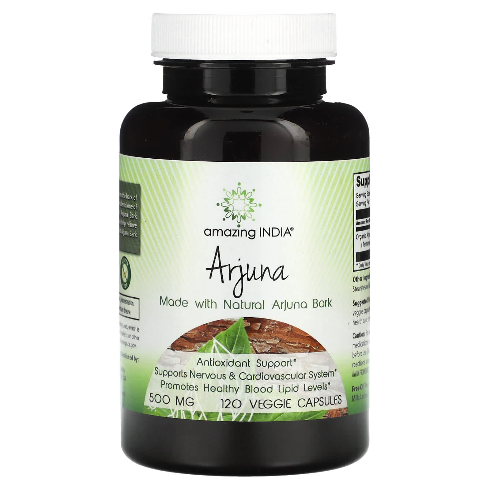 アルジュナ、500mg、ベジカプセル120粒