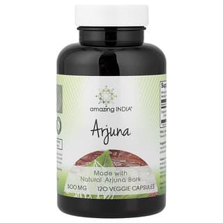 Amazing India, Arjuna, 500 mg, 120 Veggie Capsules