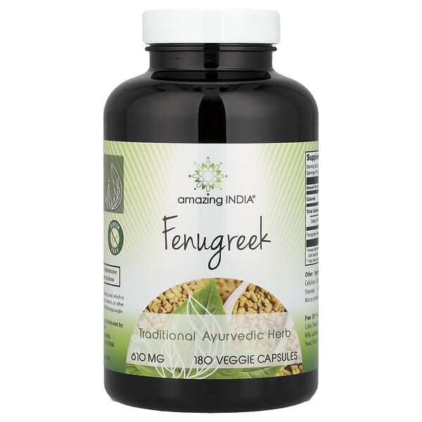 Fenugreek, 180 Veggie Capsules (610 mg per Capsule)