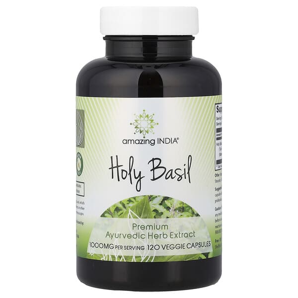 Holy Basil, 120 Veggie Capsules (500 mg per Capsule)