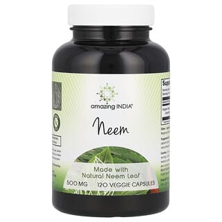 Amazing India, Neem, 500 mg, 120 Cápsulas Vegetais