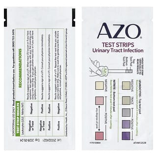 AZO, Test Strips®, тест на инфекцию мочевыводящих путей, 3 полоски для самопроверки