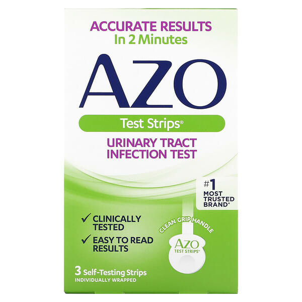 Azo, Urinary Tract Infection Test Strips, 3 Self-Testing Strips