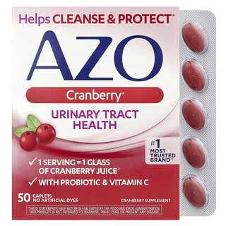 AZO, Cranberry®, Salud de las vías urinarias, 50 comprimidos oblongos