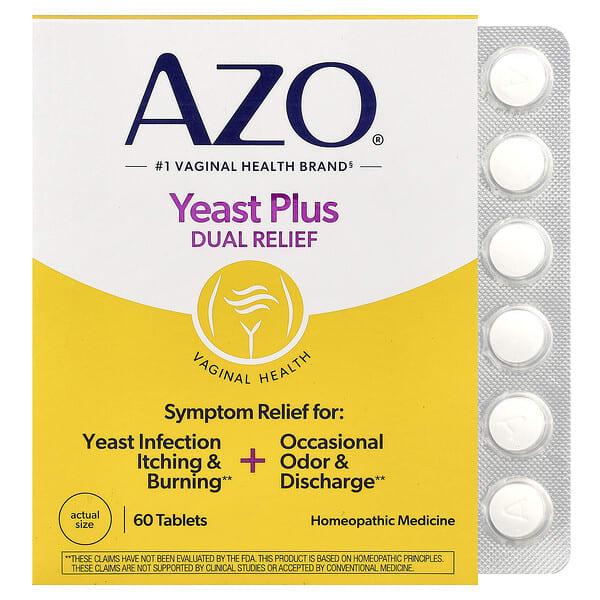 Yeast Plus, Dual Relief, 60 Tablets