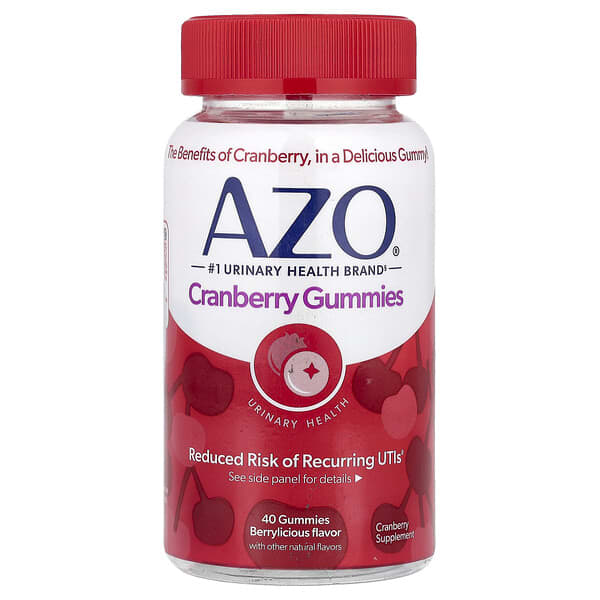AZO, 蔓越莓®軟糖，漿果味，40 粒（每粒 250 毫克）