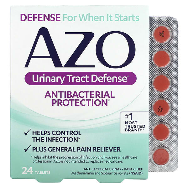 AZO Urinary Tract Defense, Antibacterial Protection, 24 Tablets