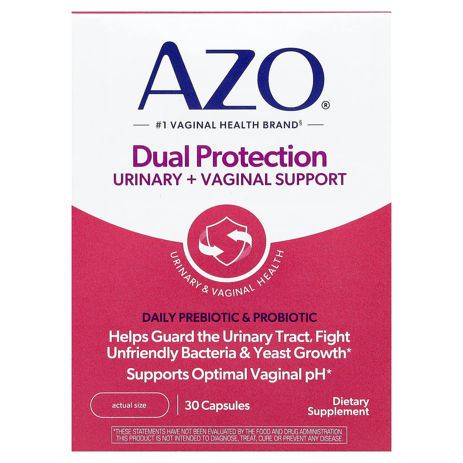AZO Dual Protection, Daily Prebiotic & Probiotic – 30 gélules de AZO