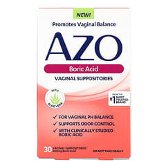 Azo, 硼酸，女性私密部位栓剂，600 毫克，30 粒栓剂