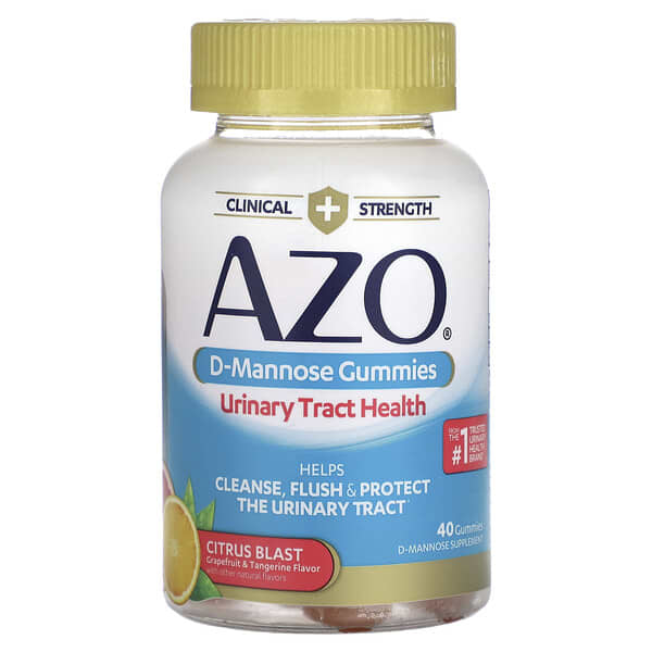 Azo, Жевательные мармеладки с D-маннозой, цитрусовые, 40 жевательных таблеток