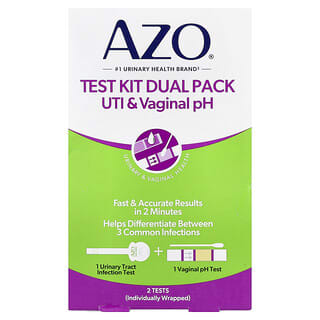 AZO, Kit de test du pH vaginal et des infections urinaires, Kit de 2 pièces