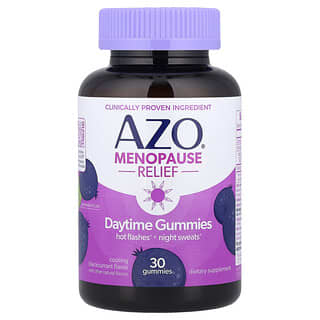 AZO, Alivio de la menopausia, Gomitas para el día, Grosella negra refrescante, 30 gomitas