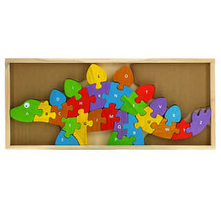 Begin Again Toys, Динозавры от А до Я, Teach & Play Puzzle, для детей от 2 лет, набор из 25 предметов