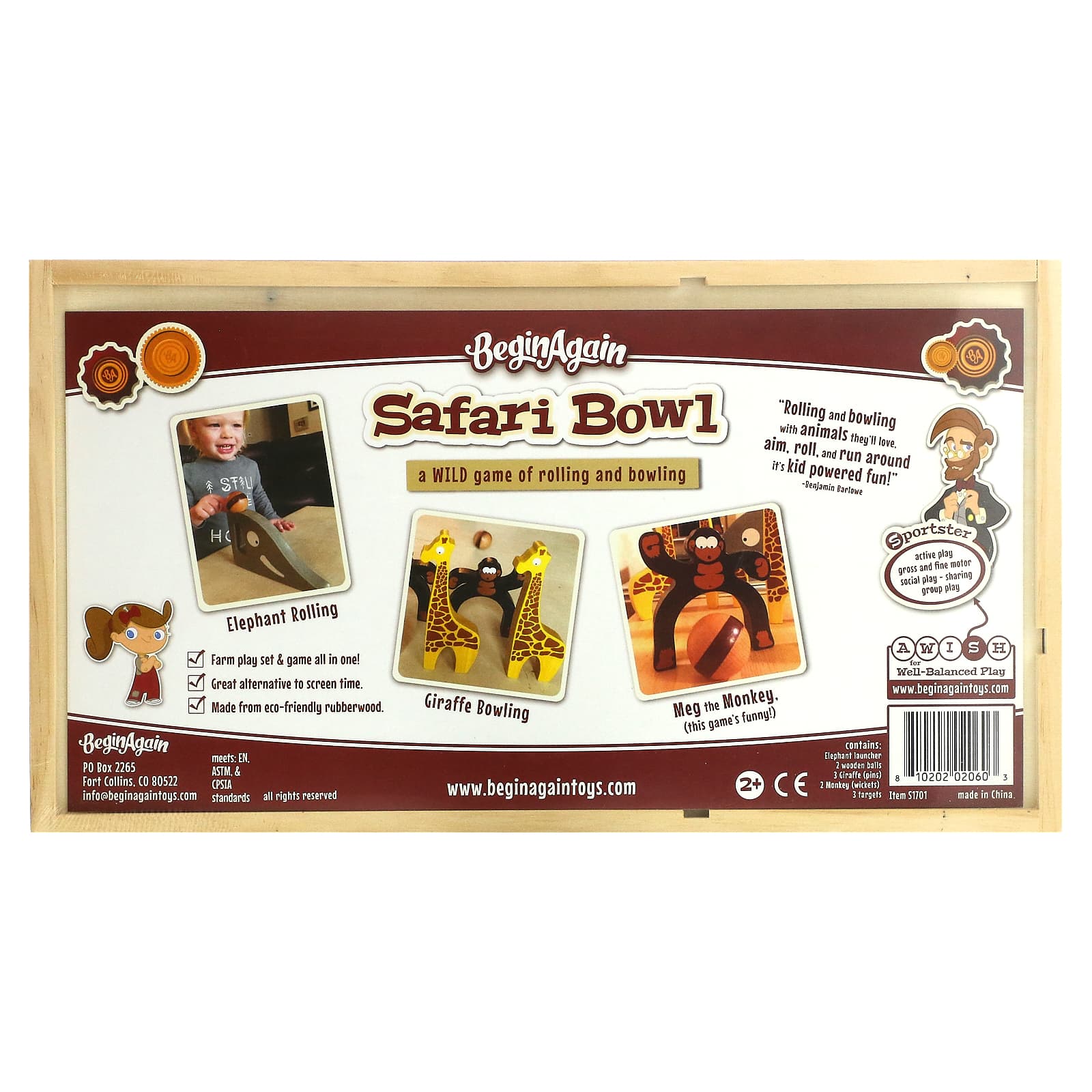 Begin Again Toys, Safari Bowl, A Wild Action Bowling Game, 2+ Years, 11