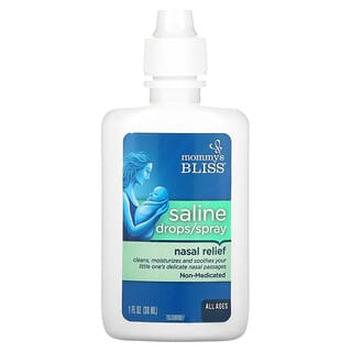 Mommy's Bliss, Alivio nasal en gotas / spray con solución salina, Todas las edades, 30 ml (1 oz. Líq.)