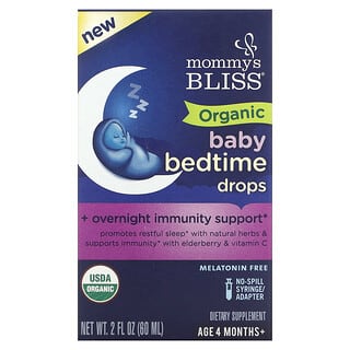 Mommy's Bliss, 有機嬰兒睡前滴劑，4 個月以上，2 液量盎司（60 毫升）