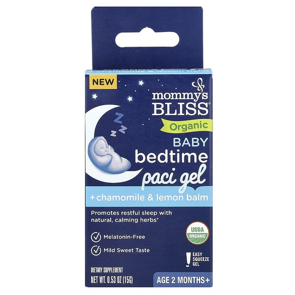 Mommy's Bliss, 유기농 아기용 Bedtime Paci 젤, 2개월 이상, 15g(0.53oz)