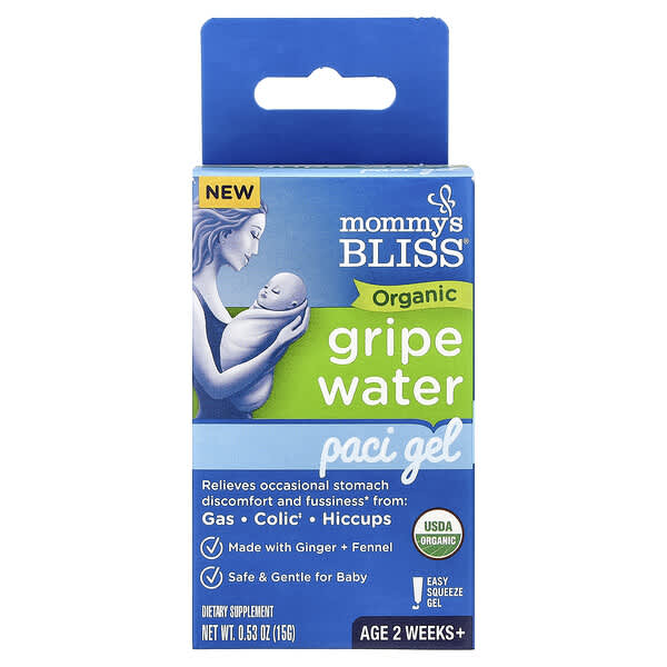 Organic Gripe Water, Paci Gel, Age 2 Weeks+, 0.53 oz (15 g)