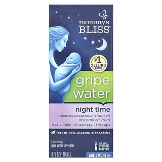 Mommy's Bliss, Agua para aliviar cólicos, Uso nocturno, Bebés de 1 mes en adelante, 120 ml (4 oz. líq.)