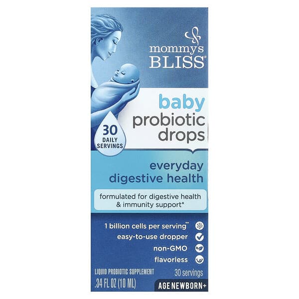 Baby Probiotic Drops, Everyday Digestive Health, Newborn+, 0.34 fl oz (10 ml)