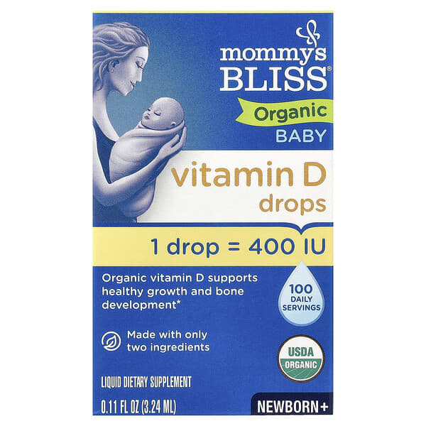 Mommy's Bliss, 유기농 유아용, 비타민D 드롭, 신생아+, 3.24ml(0.11fl oz)