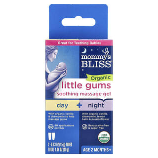 Mommy's Bliss, Organic, Little Gums Soothing Massage Gel, Day/Night Pack, Age 2 Months+, 2 Tubes , 0.53 oz (15 g) Each