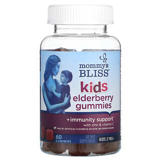 Mommy's Bliss, 兒童，接骨木軟糖 + 機體抵抗幫助，60 粒軟糖